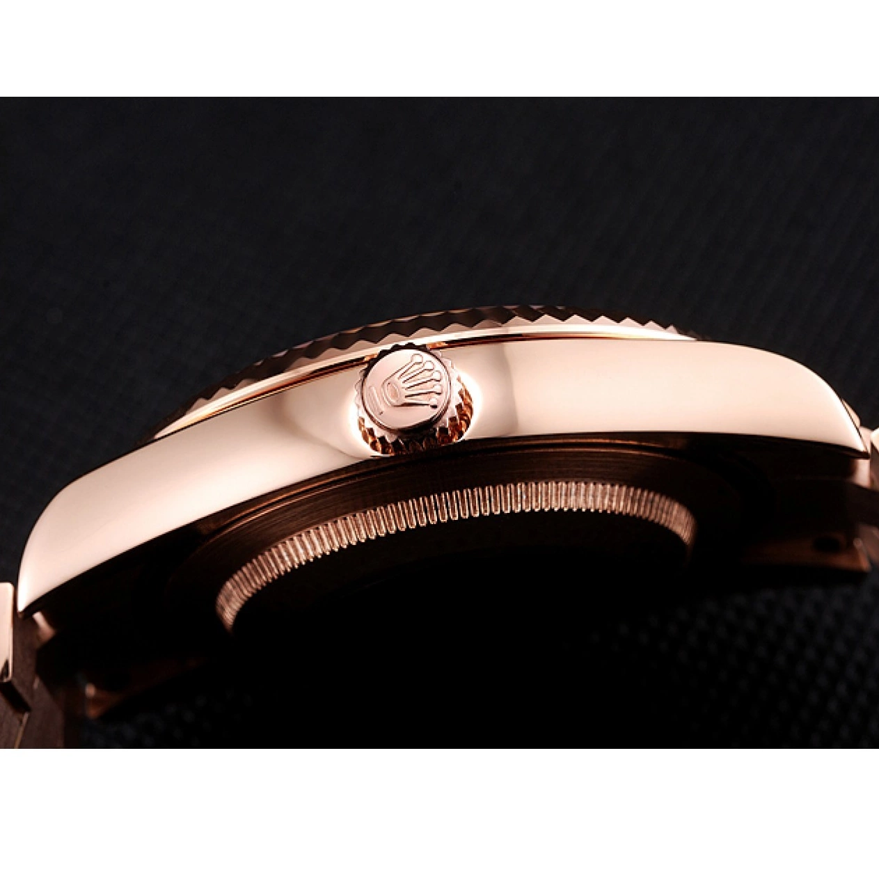 Aaa replica watch 40 Etched Day Rose Bracelet Rose Rolex And Swiss Gold Date Gold Dial Case 0716